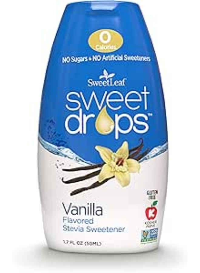 Etna SweetLeaf Sweet Drops - Flavored Stevia Liquid Sweetener, Stevia Extract, Zero Calories, Gluten Free, Keto Friendly, Non GMO, Natural Flavor, Sugar Alternative - Vanilla, 1.7 Fl Oz (Pack of 1) - Image 1